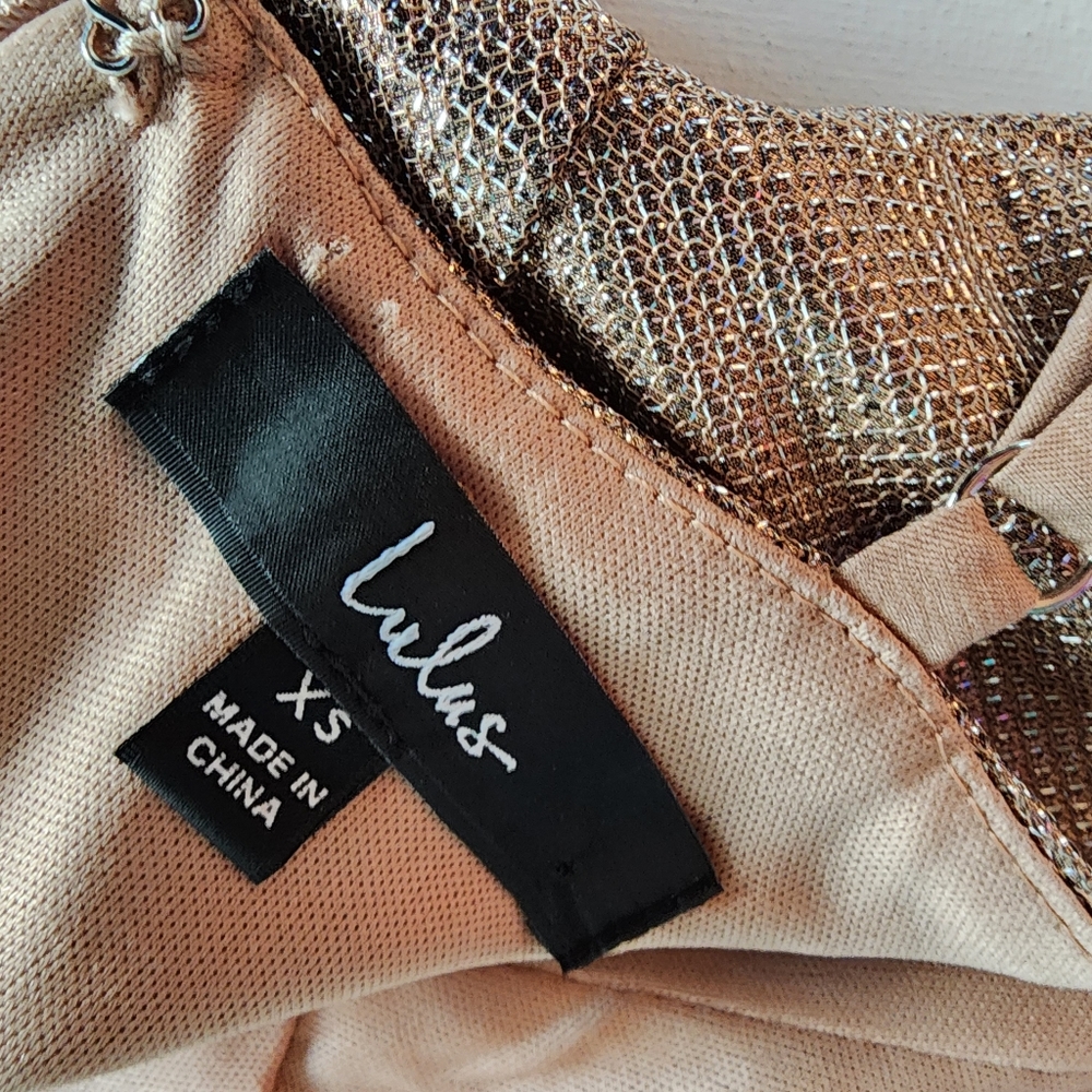 Lulus Keeps Getting Better Gold Skater Dress - Picture 5 of 10